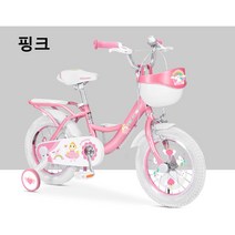 SYKF78 공주 네발자전거 보조바퀴 어린이 네발 자전거, 16인치, 핑크