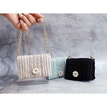 DIY 코바늘 데이지 카드지갑 패키지 뜨개가방만들기 뜨개질, 22.터키블루, 1개