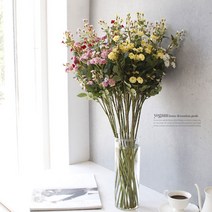 cocooning 홈가드닝 조화부케 6color 메리골드 로즈 조화 인테리어, 화이트