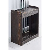 당구장 벽걸이 수납 장비 케이스 볼라드 큐 큐케이스, 세로 6홀(검은색 나뭇결)