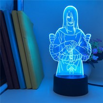 야간 조명 3D LED Uchiha Narutoe 그림 Kakashi Hatake Nightlight for Kids 침실 장식 터치 램프 Anime Child Xmas Gift., 16 color with remote, 15 16