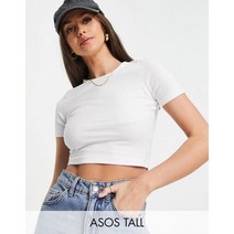 ASOS DESIGN 화이트 컬러의 톨 핏 크롭 티셔츠