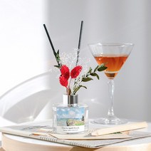 디스이즈 명화 디퓨저 120ml + 드라이플라워 세트, 블랙머스크