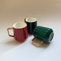 금테 금장 빈티지 레트로 북유럽 도자기 고급 럭셔리 카페 예쁜 원색 골드 머그컵, 파랑