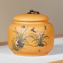 차보관함 자사차통 항아리 도자기 찻잎통 보이차보관, N.스몰 + 1개