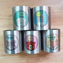 [무료 각인] 네임컵 이름을 새겨주는 특별한 스텐컵 유치원 양치컵 신학기준비물, 동물3, 1개