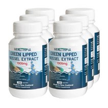 뉴질랜드 헬스피아 초록홍합 1000mg 100캡슐 x6 초록입홍합 추출물 오메가오일 천연비타민, 6box