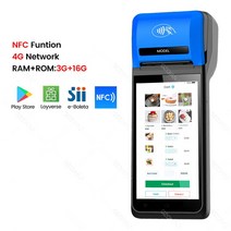 4G 스마트 핸드 헬드 POS PDA 모바일 안드로이드 터미널 Wifi NFC 2D 스캐너 58mm 열전사 프린터 시점 시, 02 Blue-4G PDA_02 미국 플러그