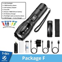 워크인스위치 Shustar led 손전등 울트라 브라이트 토치 l2v6 캠핑 5 릴레이, 패키지 f, v6-가장 밝은