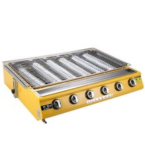장어 초벌구이 생선구이기 가스 그릴 업소용 바비큐, 6개 강판 250x800mm(상판크기)