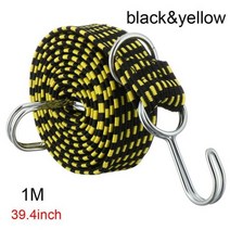 옷걸이줄 차량행거로프새로운 고정 밴드 Elastics 고무 자전거 밧줄 넥타이화물 로프 코드 후크 스트랩 수, 1M black yellow, 04 1M black yellow