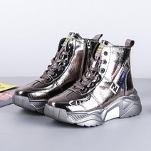 키높이운동화 스니커즈 슬립온 통굽 여성 쿠션 부츠 하이 신발 여성용 지퍼 가 따뜻한 방수 겨울 플러시 탑 플랫폼