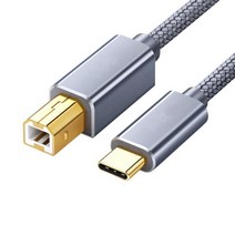 RYRA-USB c형 USB B 2.0 프린터 케이블 스캐너 엡손 HP 캐논 브라더 맥북 삼성 호환 미디 컨트롤러, [02] 1.5m