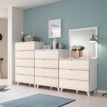 퍼니아트 루카 광폭 4단서랍장 800, 바디화이트_애쉬