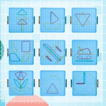 두뇌개발 양면 지오보드 고무줄 보드판 과학키트