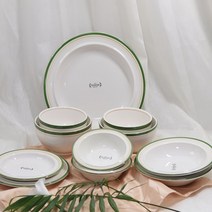 시라쿠스 화이트 메이플 2인 그릇세트 11P, 코지 그린 2인