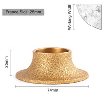 1 개 보어 20mm 직경 3 인치/75mm 건식 진공 브레이징 다이아몬드 그라인딩 휠 데미 불노즈 에, France Side 25mm
