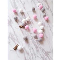 인테리어 아기방 어린이 DIY 가정 Boho Kawaii 베이비 키드 룸 보육 장식 펠트 볼 문자열 Macrame 술 벽걸이 액세서리 파티 펜던트 Pom Ornament, [03] 6Meters, [15] Hairball D