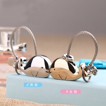 커플키홀더 타입 열쇠고리 숏 고래 한쌍 감응 DIY 각인 키링 여성 심플 맟춤제작 걸이 4828297039