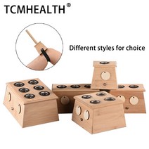 TCMHEALTH 대나무 뜸 뜸쑥 버너 상자 침술 이완 롤러 스틱 무연 뜸 롤 6 구멍, 02 2 holes