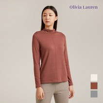 올리비아로렌 반넥 셔링 기모 티셔츠 VOBALWW9291