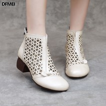 DFMEI 펀칭 통굽 빈티지 워커 힐 통굽 샌들