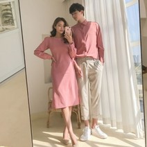 로제핑크 여름 반팔 커플룩 기념일 선물 시밀러 부모님 커플티 셀프 웨딩 촬영 신혼 여행 여사친 남사친
