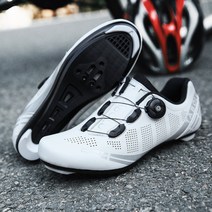 TABOLU 로드바이크 MTB 입문용 클릿슈즈 평페달슈즈 자전거신발, 36, 화이트(로드클릿)