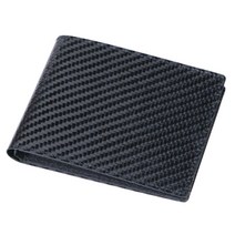 패션 남성 이중 롤 RFID 차단 탄소 섬유 지갑 ID 카드 홀더 지갑