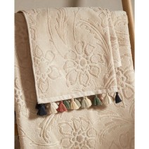 자라홈(ZARAHOME) 폼폼 디테일 플로랄 자카드 타월 46540013711, 샌드_핸드 타월 / 30 x 50 cm