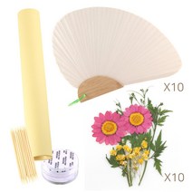 압화 조개부채(중) 10개 만들기세트 접착한지 K318 DIY 한지 미술 공예 재료