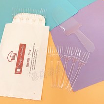 빈티지 디저트 커트러리 포크 나이프 베이킹 일회용 생일 케이크 접시 세트 식기 종이 봉지 포장 4치 빅 가방 우편, 08 10접시10투명1투명칼