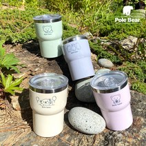 폴베어 보온 보냉 스테인레스 다슬 스텐 텀블러 350ml, 퍼플