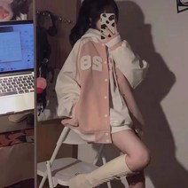 Crzen 여자 야구복 봄가을 오버핏 트레이닝 점퍼 23N330