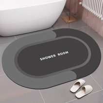 3세대 소프트 규조토 욕실 발매트, 블랙_사각형