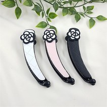 꽃 큐빅 레자 헤어핀 머리핀 바나나핀