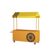 이동식 플리마켓 가판대 1.3M 1.5M 노점 부스 판매대, FREE, 노란색 길이 130 너비 60 높이 200