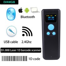 EV-JM8 레이저 1차원 바코드 스캐너 (3-1) 창고 도서관 소매점을 위한 USB 2.4GHz 블루투스 바코드 리더 1차원 바코드 스캐너, EV-JM8 Protable 1D laser