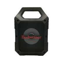 Budweiser 휴대용 블루투스 무선 스피커 LED 조명 1200mah 충전식 배터리 프리미엄 베이스 및 클리어 음악 왜곡 제로 연결 USB TF 카드 포함, Budweiser Black