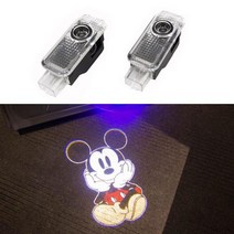 차량용 무드등 디즈니 미키 미니 로고 LED 자동차 도어 프로젝터 AUDI Q3 8U Q5, A4+4 PCS
