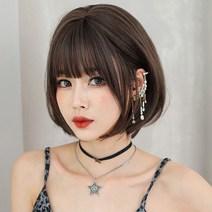 C컬 레이어드 단발머리 통가발 숏가발 있는가발, 상세 참조, 상세 참조