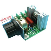 전압조절기2000W AC 220V 고전력 SCR 전압 조정기 LED 디밍 조광기 모터 속도 컨트롤러 거버너 모듈 전위차, 02 With Switch