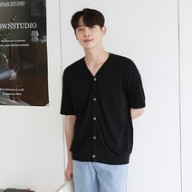 붐스타일 4COLOR 반팔 니트 가디건