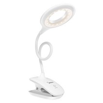미디어 플러스 LED 클립 침실 독서등 USB 충전 학생스탠드, 화이트