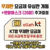 은우텔레콤 KT무제한요금제 선불유심개통, 1개, 선불데이터온팡팡