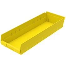 Akro-Mils 30184 플라스틱 중첩 선반 상자 61 x 20.3 x 10.2cm(24 x 8 x 4인치) 블루 (6팩), Yellow