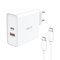 라온 65W GaN PD 2포트 PPS+QC 초고속 멀티 충전기 ITB-PD65+CtoC 케이블, 화이트