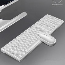 2.4G 무선 마우스 키보드 세트 인체 공학적 멀티미디어 디자인 104 비즈니스 사무실 컴퓨터 노트북, 한개옵션2, 01 WHITE, 한개옵션1