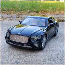 1대24 벤틀리 콘티넨탈 GT 쿠페 합금 다이캐스트 라이트 및 사운드 풀백 자동차모형 피규어, 검정