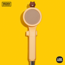 라인프렌즈 마이크로 버블 샤워기 필터 + 헤드 세트 브라운, 1세트